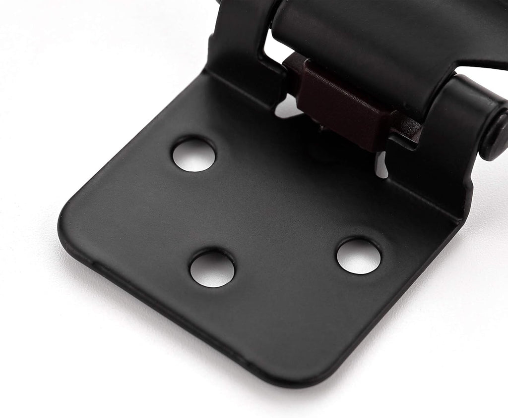 50 Pack 25 Pairs 1/2" Overlay Cabinet Door Hinges Kitchen Black Semi-Concealed Hinges Face Mount Self-Closing Cabinet