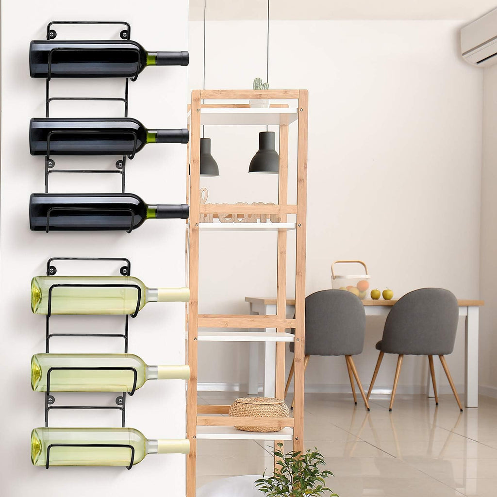 Towel Holder Wall - 6 Level Wall Mounted Towel Rack Shelves for Rolled Bath Towels, Washcloths, Linens - Black