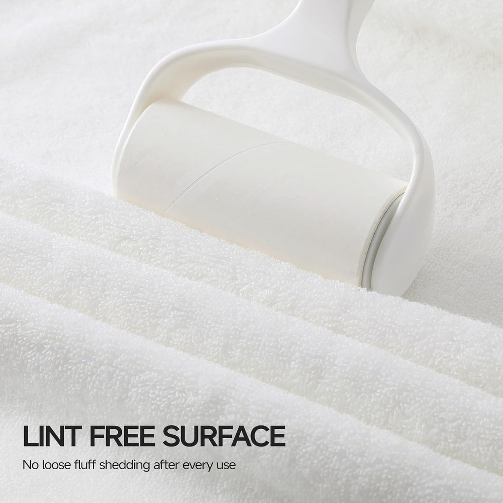 Luxury White Bath Towels Set of 2, 100% Cotton 760GSM Heavyweight Bath Sheets, 31 x 63 Inch Oversized Large Bath