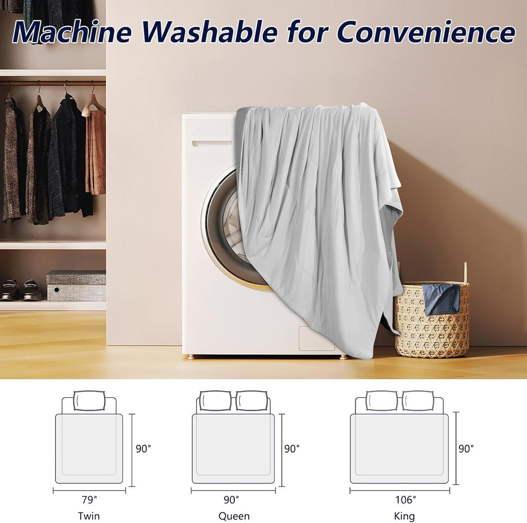 Cooling Comforter Queen Size, Cooling Blanket for Hot Sleepers, Breathable Ice Blanket Q-Max > 0.4, All-Season