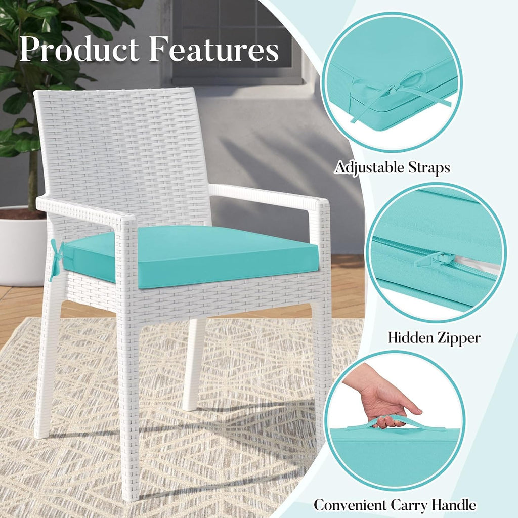 Outdoor Cushions Furniture: Waterproof & UV Resistant Outdoor Chair Cushions Set of 4-19 x 19 x 3 Inch Thick Patio