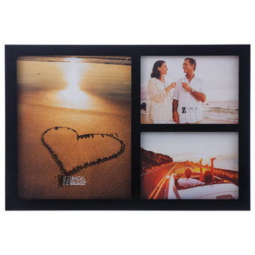 3-Opening Collage Frame 8x10 + 2(5x7) Black Wood