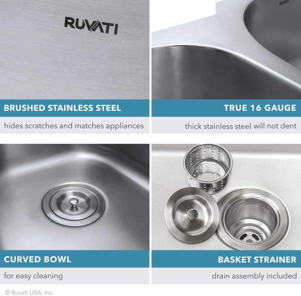 32-in 50/50 Undermount Double Bowl Kitchen Sink - RVM4350