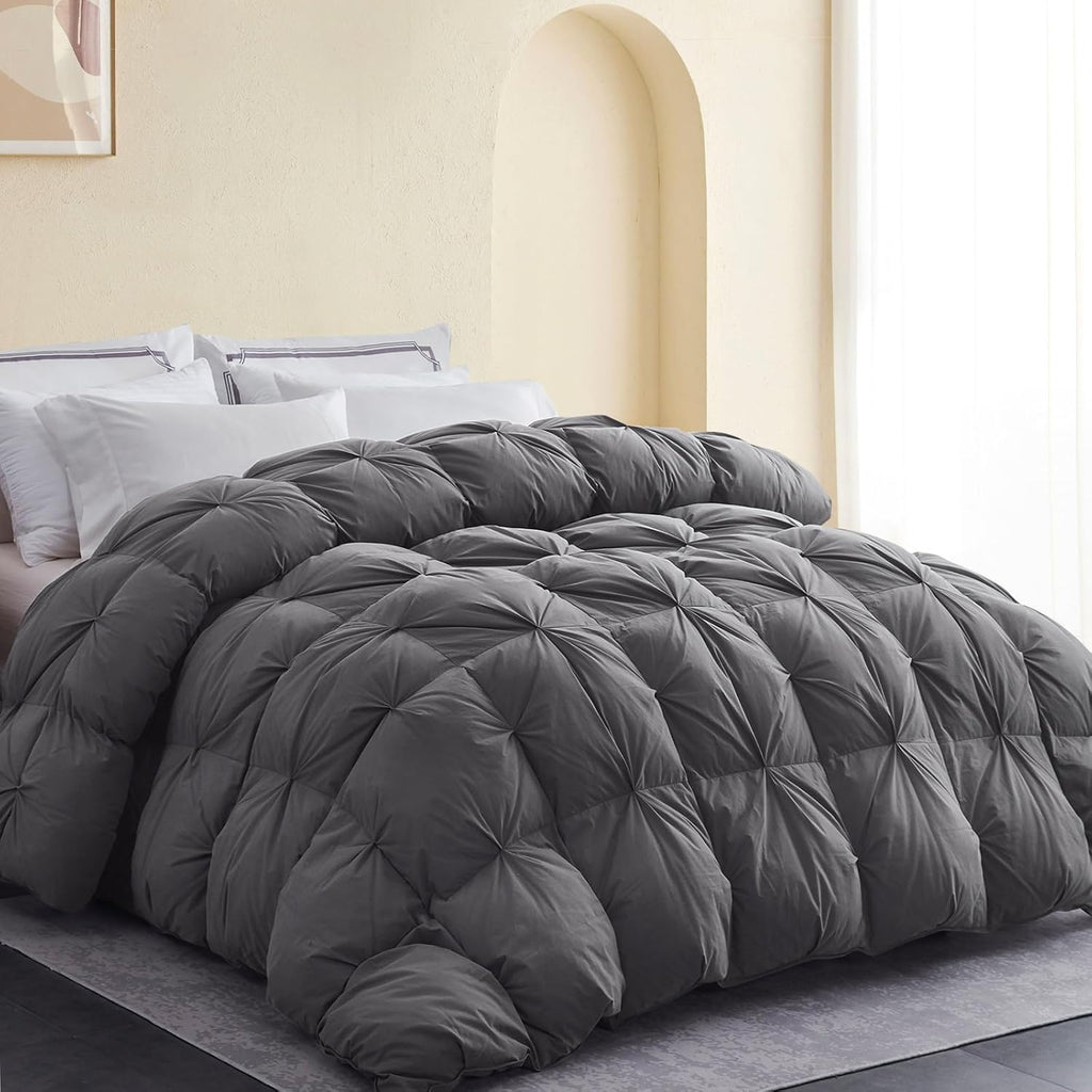 Premium Down Comforter Queen, Luxurious All Season Duvet Insert with Cotton Blended Fabric