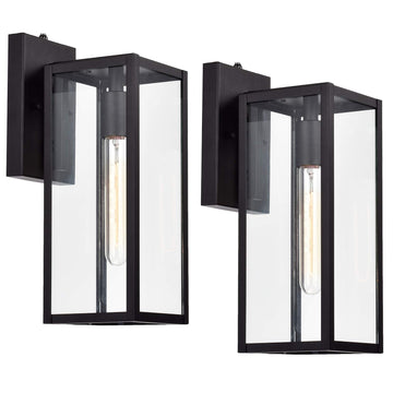 Dusk to Dawn Slim 5" W Black 14.5" H Outdoor Wall Sconce Farmhouse