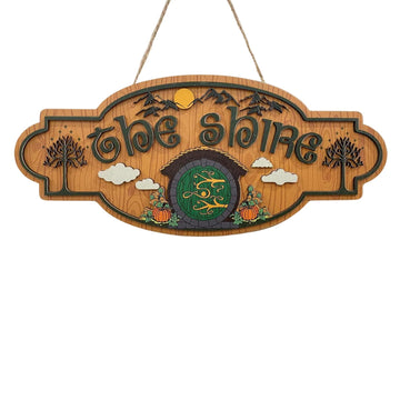 Green Hills Village Door Sign - Handmade Wooden Hanging Plaque | 2-Layer Door Hanger | Rustic Wall & Home Decor (18