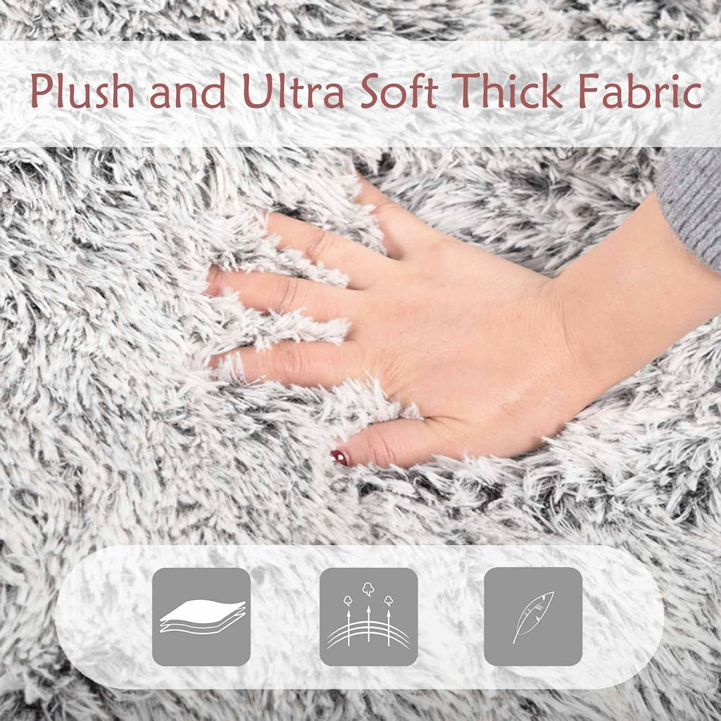 Plush Faux Fur Bean Bag Chairs, Memory Foam Filled Sofa Chair Shape Bean Bag for Adults/Teens/Kids, Ultra-Soft Lazy