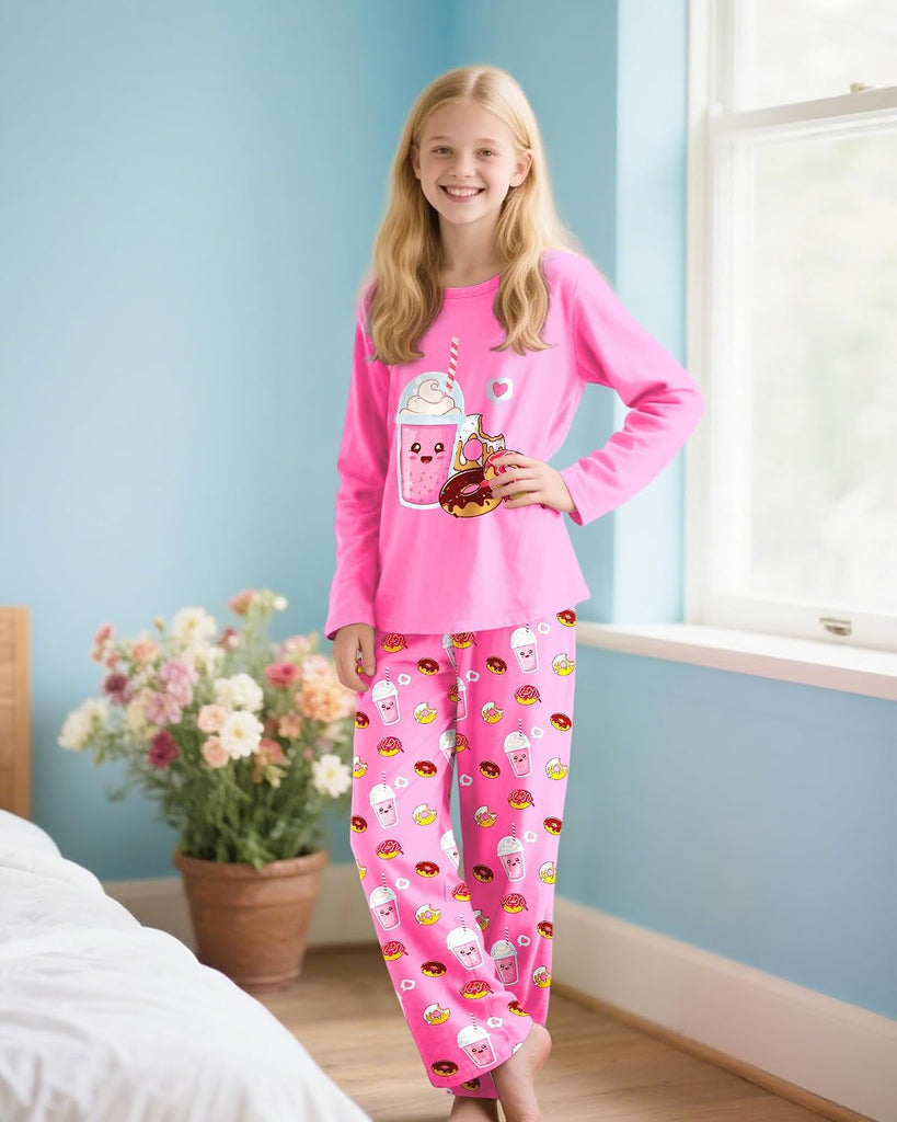 Girls Pajamas Long Sleeve Pants 2PCS Pajama Sets Pjs Sleepwear Lounge for Tween Teen Kids
