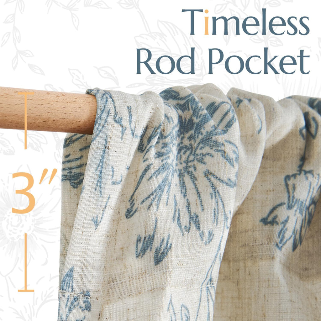 Tie Up Curtain Double Layer Linen Roman Shades Valance Curtain Floral for Bathroom Window Living Room Cafe Farmhouse