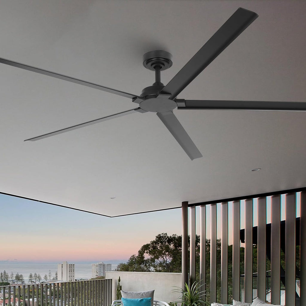 Vaczon 100" Ceiling Fan with LED Light and Remote - Black