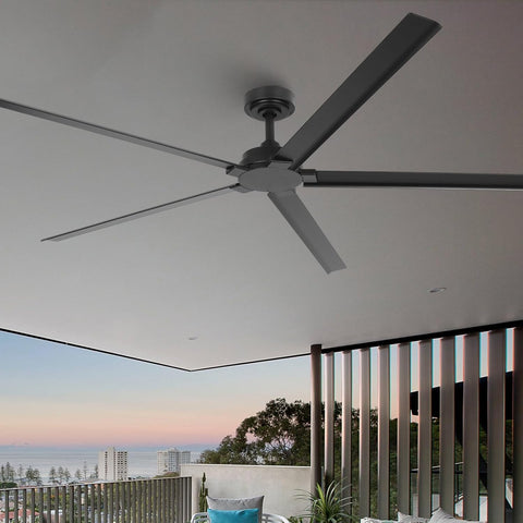Vaczon 84" Ceiling Fan with LED Light and Remote - Matte Black