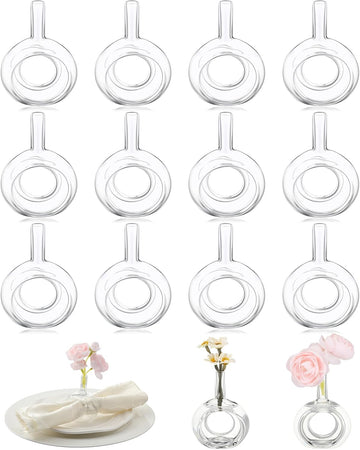 Glass Vases Napkin Rings Hand Blown Borosilicate - Set of 12