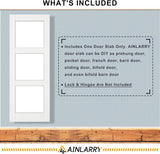 60'' x 80'' (Double 30"x80") 5-Lite French Interior Tempered Frosted Glass Door Slabs for Bedroom Doors, Closet Door