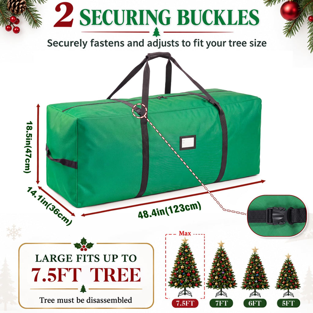 Christmas Tree Storage Bag 7.5 FT, 600D Oxford Tree Storage Box