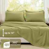 Queen Comforter Set Olive Green, 7 Pieces Soft Bedding Sets Queen, All Season Lightweight Bed in a Bag with Comforter