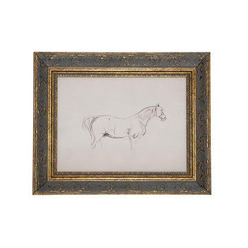 Lane Horse Wall Art - 10x8 Vintage Equestrian Framed Canvas Decor