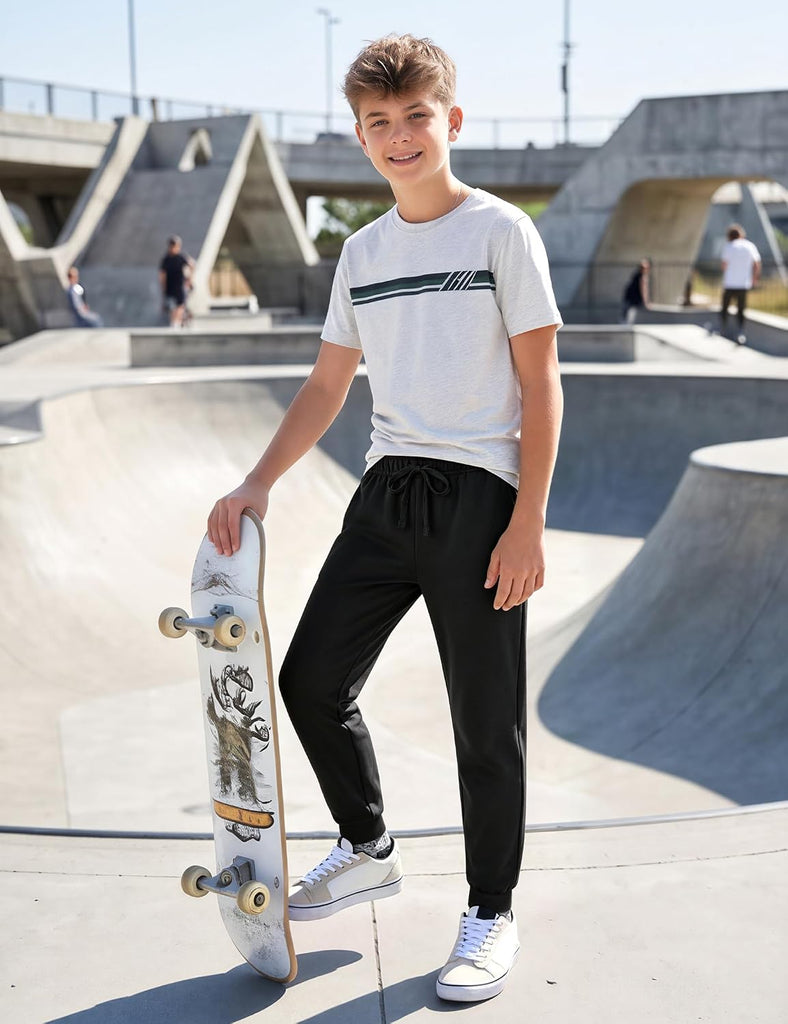 Boys Sweatpants Quick Dry Tapered Athletic Jogger Pants