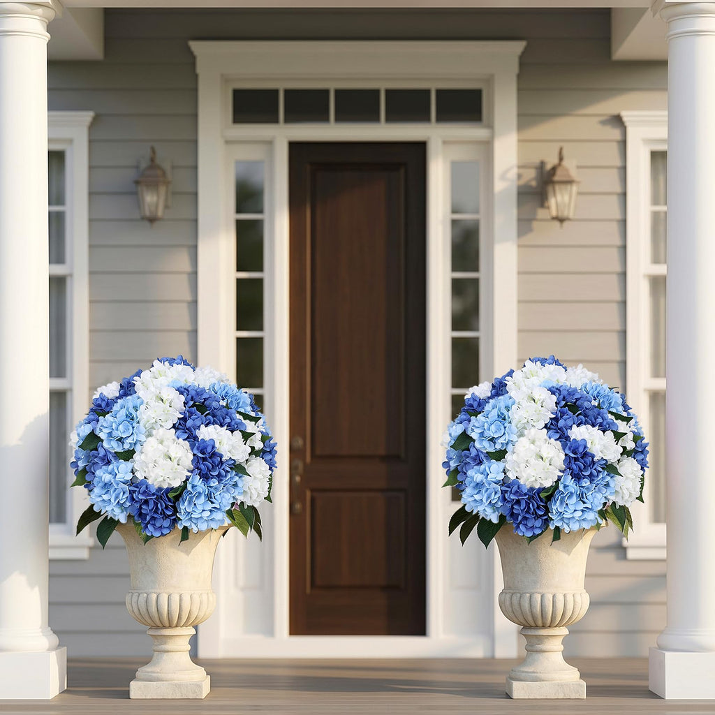 Set of 2 Faux Outdoor - Mixed Blue