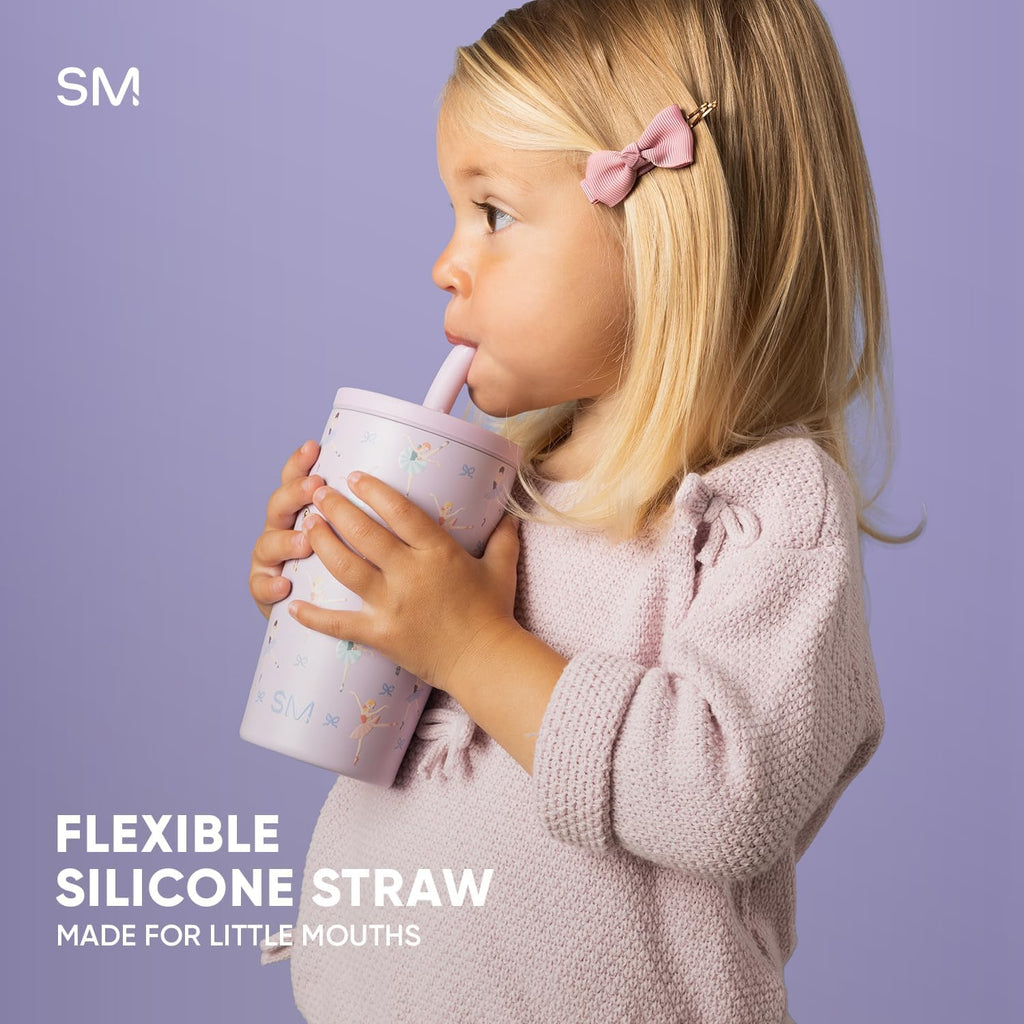 Stainless Steel Toddler Cup with Straw | 12oz | Ballerina