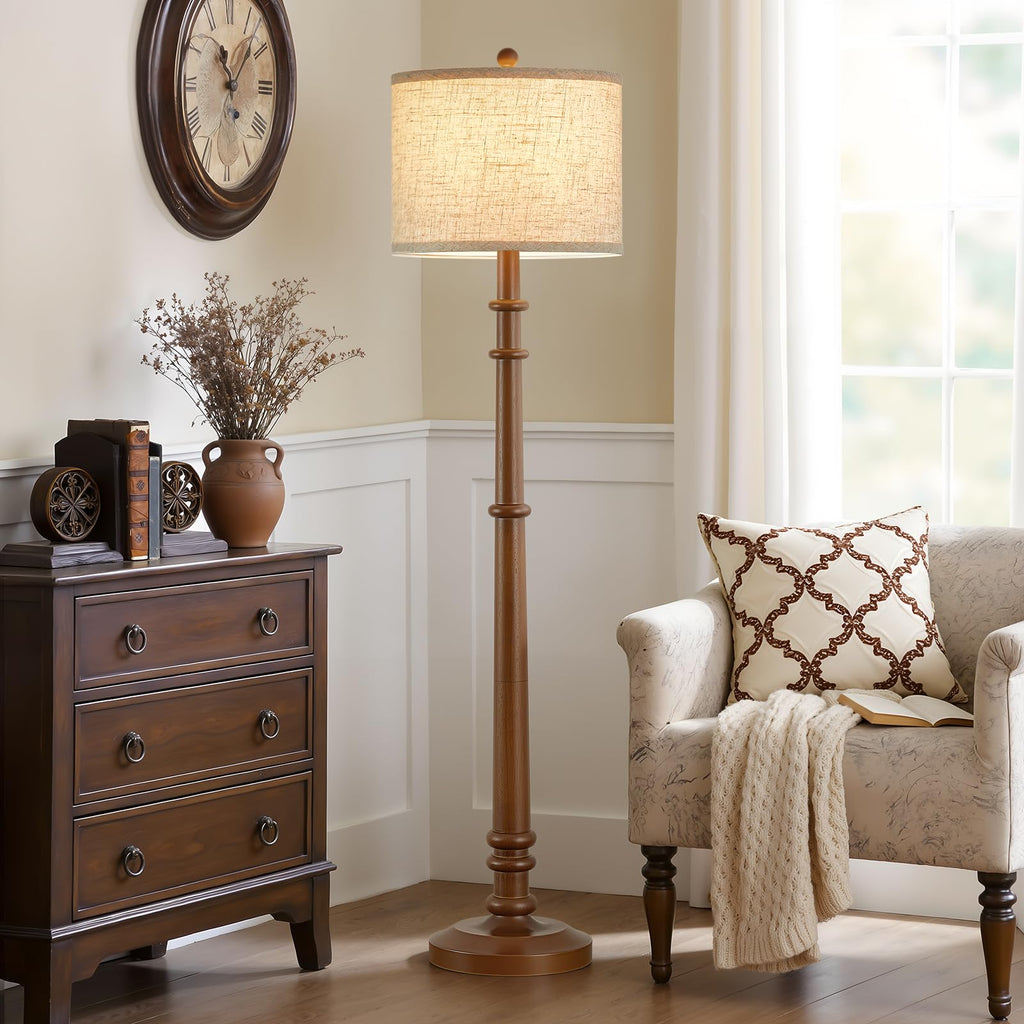 Floor Lamps - 60" Farmhouse Floor Lamp with Adjustable Color Temperatures - Vintage Standing Lamp Reading Light with
