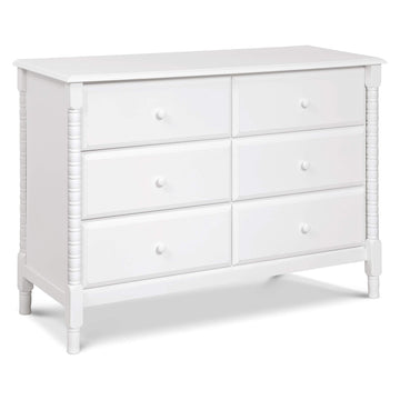Jenny Lind Spindle 6-Drawer Dresser in White