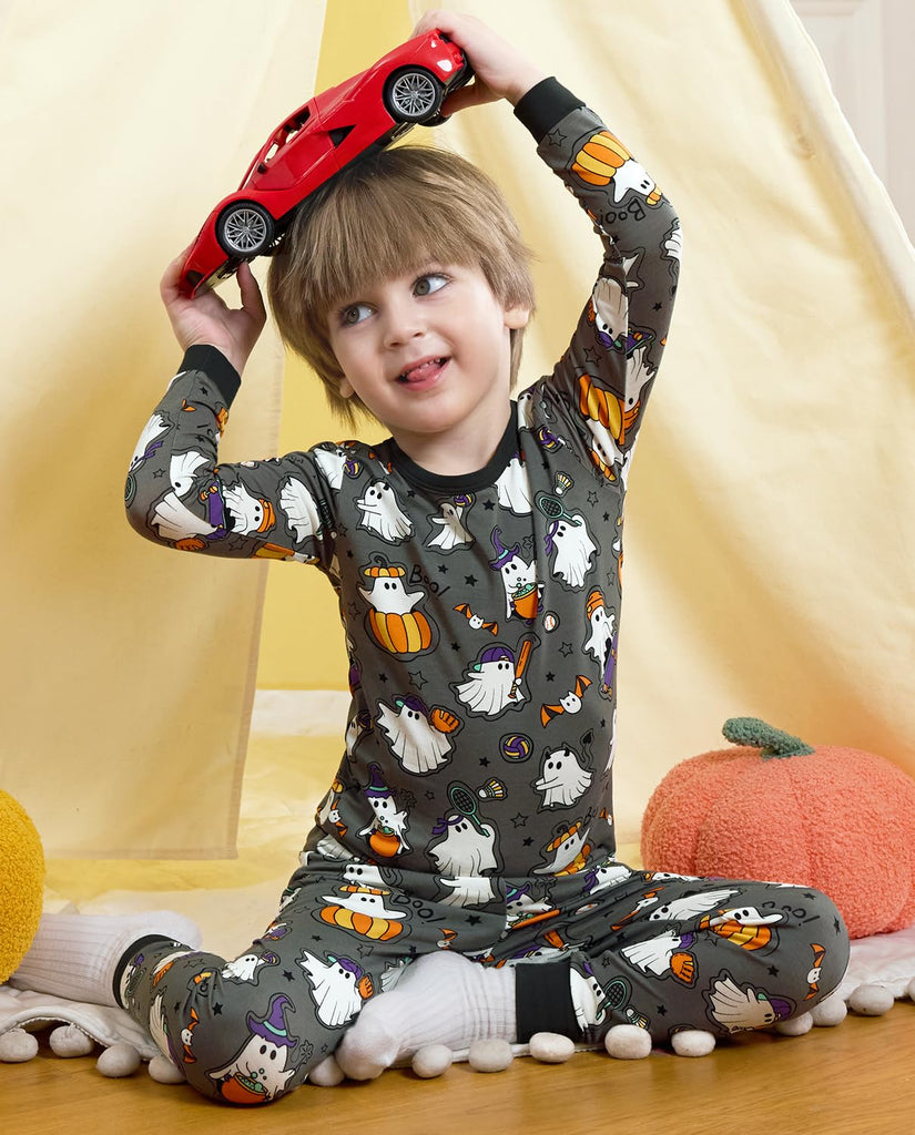 Bamboo Viscose Toddler Kids Pajamas Set, Long Sleeve Boys