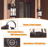 2-Pack Dusk to Dawn Outdoor Lighting - Oil Rubbed Bronze Exterior Porch Light Fixtures Wall Mount