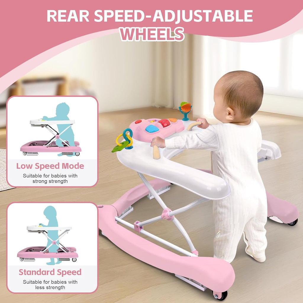 Foldable Baby in-1 Activity Walker - Rocker, Activity Center, Bouncer, Seat Walker, Push Walker - Adjustable Speed