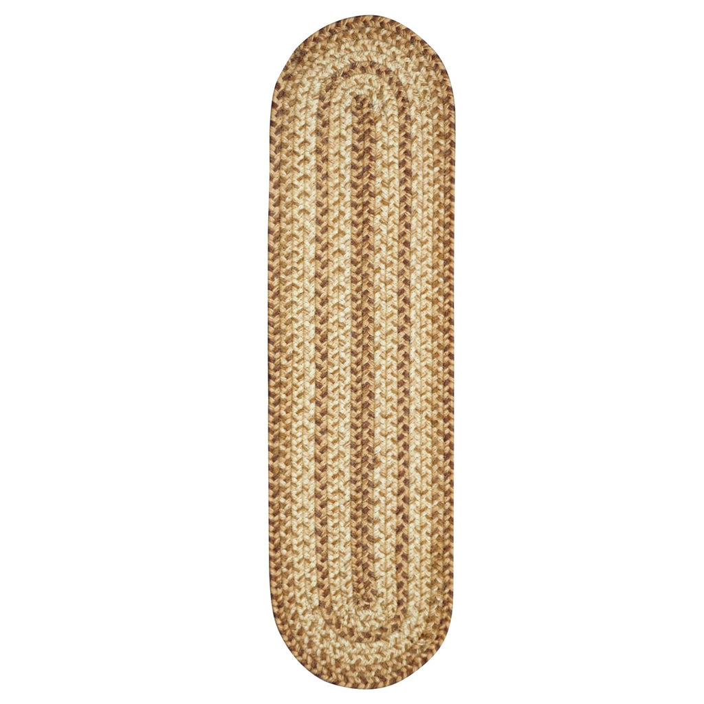 Cookie Dough Jute Braided Stair Treads, Oval 8x28 Set of 13