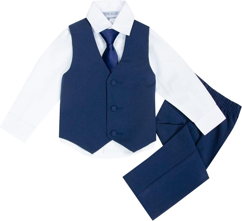 Baby Toddler Boys' Classic Fit Formal Suit Set -Wedding, Ring Bearers, Baptism, and Christening