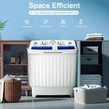 Portable Washing Machine, 20lbs Capacity, Twin Tub 2lbs Washer & 8lbs Spinner Combo, Compact for Apartment RV Dorms