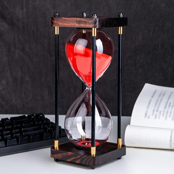 Large Sand Timer, Hourglass Timer 60 Minutes,Vintage Wooden Hour Glass Timer,Modern Home Kitchen Office Decoration