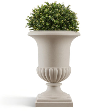 24.4" H Large Roman Urn Planter, Lightweight Plastic Flower Pot