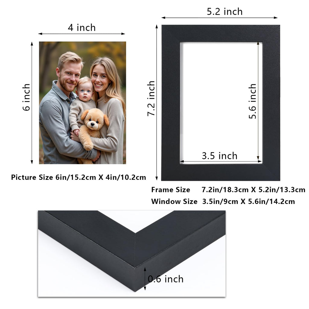 4x6 Double Hinged Picture Frame with Real Glass