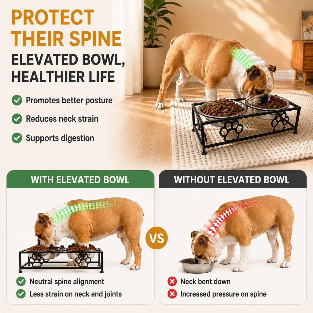 Raised Dog Bowls for Small Dogs, Elevated Bowl Stand Stainless Steel Dishes