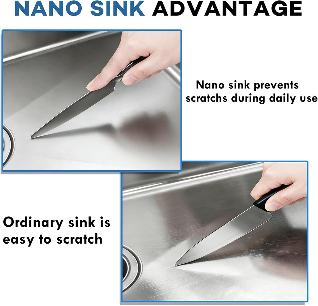 32 Inch Workstation Kitchen Sink, 16 Gauge Undermount Sink | 304 stainless steel single bowl, 32"×19"×10", includes