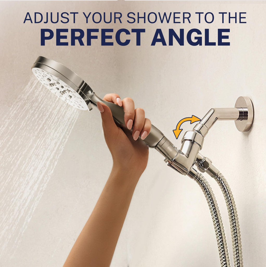 Metal 3-Spray Shower Head Handheld High Pressure Extra Long Hose