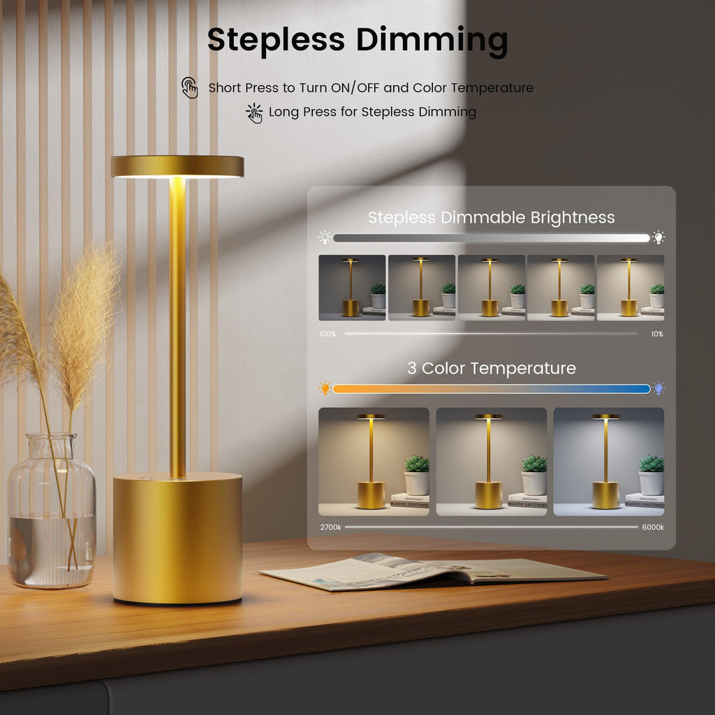 Cordless Table Lamp Rechargeable,Outdoor LED Table Light