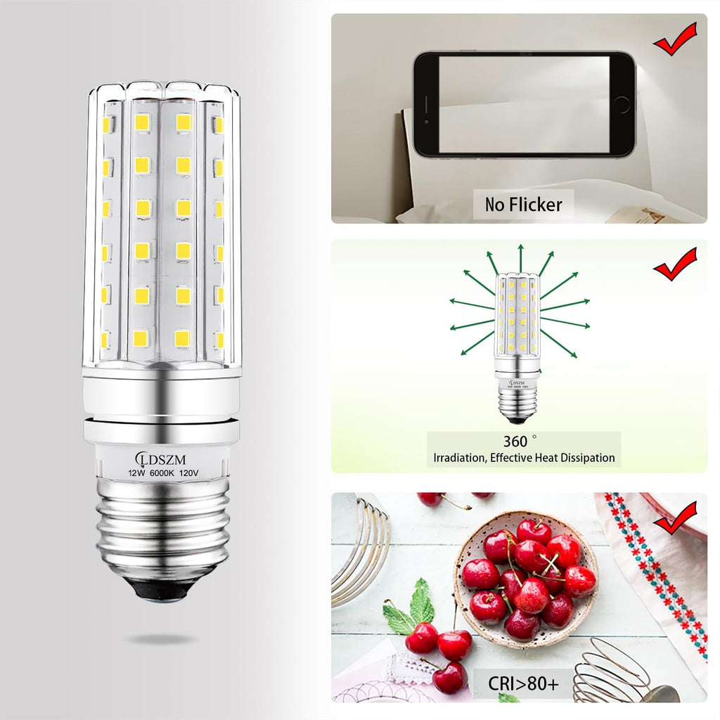 LED Light Bulb 100w Equivalent 1200 Lumen 6000K Cool Daylight White 12W LED Super Bright Bulb E26 Base Non-Dimmable