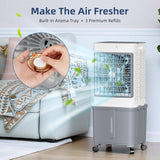Upgraded Cooling 10 Gallon Evaporative Air Cooler, Swamp Cooler with 120° Oscillation, 7-Hour Timer, Remote Control