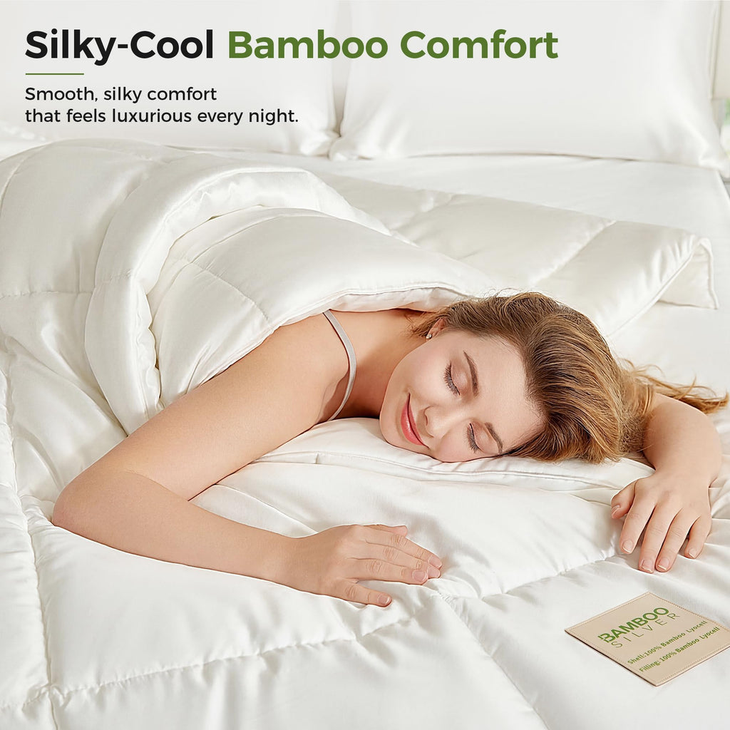 Cooling Comforter Duvet Insert California King Size, Hypoallergenic 100% Viscose Derived from Bamboo Shell & Fill