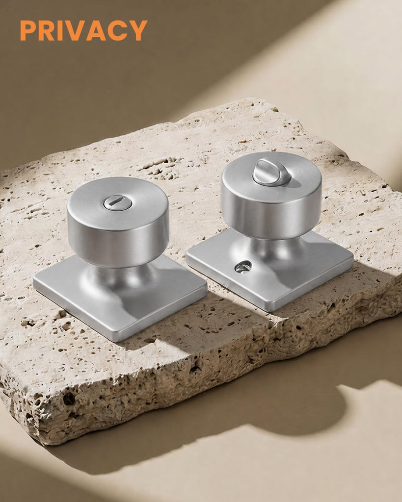 Brushed Nickel Interior Door Knobs, Privacy Door Knobs 5 Pack
