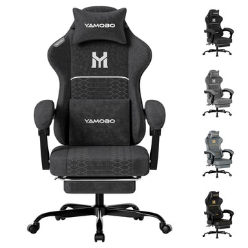 Gaming Chair with Footrest, Ergonomic Computer Chair with Lumbar & Headrest Support for Adults, High Back Office Desk