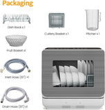 Portable Dishwasher with 152OZ Water Tank, 18" Countertop Dishwasher Machine fits up to 12" plates, 6 Preset Mode