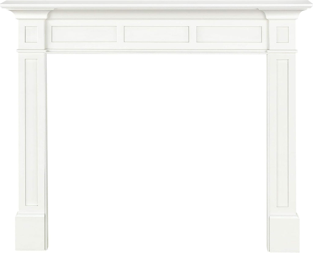 Furniture for Your Fireplace, Premium Grade A MDF Mantel Surround, Crisp White Paint, Interior Opening 56"