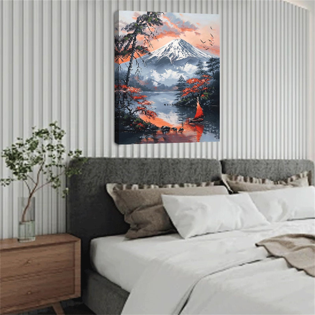 Mount Fuji Canvas Wall Art Japanese Print Painting Framed ArtWork 16"x20"