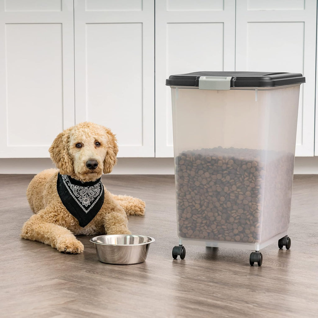 USA Dog Food Storage Container, Up to 54 lbs, Black, Made in USA