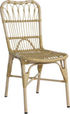 Set of 2 Rekker Patio PE Wicker Dining Chairs, Outdoor Woven Rattan Accent Chair with Iron Frame