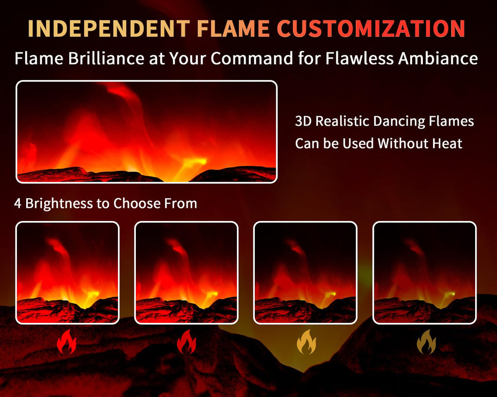 Electric Fireplace Heater 22 in Freestanding Fireplace Stove Infrared Fireplace with 3D Flame Effect Remote Control