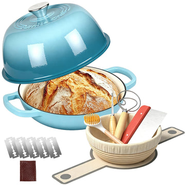 6QT Enameled Cast Iron Dutch Oven Bread Baking Gift Set